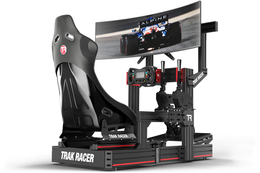 Supporto per monitor singolo a telaio 800mm (TR80-TR120-TR160) Trak Racer montato